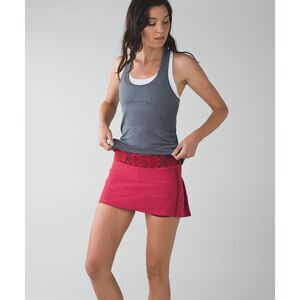 Lululemon Pace Rival Snake Print Cranberry Skirt Skort Women's Size 10